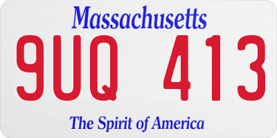 MA license plate 9UQ413