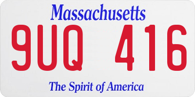 MA license plate 9UQ416