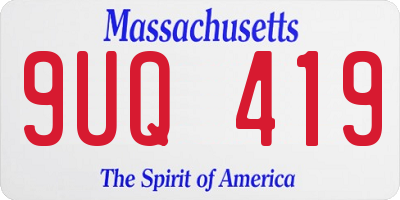 MA license plate 9UQ419