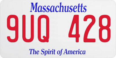 MA license plate 9UQ428