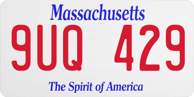 MA license plate 9UQ429