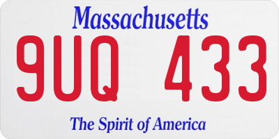 MA license plate 9UQ433
