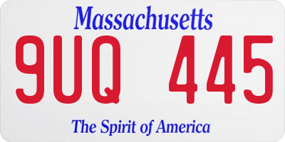 MA license plate 9UQ445