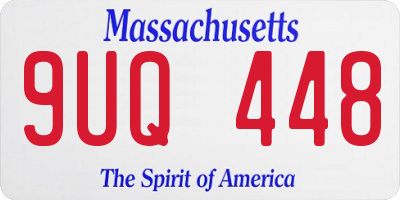 MA license plate 9UQ448