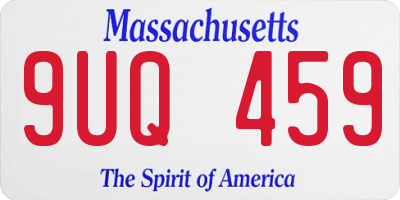 MA license plate 9UQ459