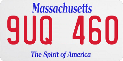 MA license plate 9UQ460