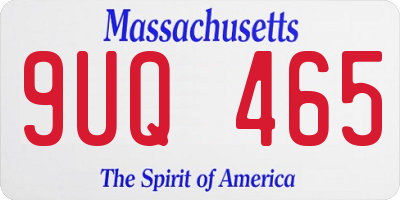 MA license plate 9UQ465