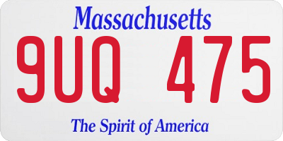 MA license plate 9UQ475