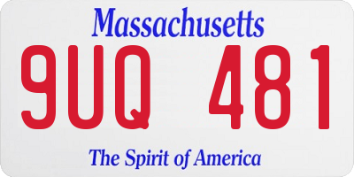 MA license plate 9UQ481