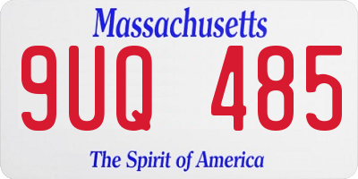 MA license plate 9UQ485