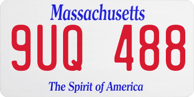 MA license plate 9UQ488