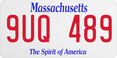 MA license plate 9UQ489
