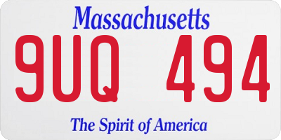 MA license plate 9UQ494
