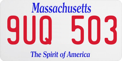MA license plate 9UQ503