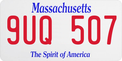 MA license plate 9UQ507
