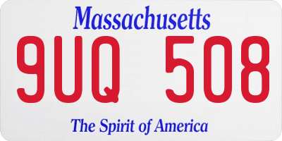MA license plate 9UQ508