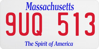 MA license plate 9UQ513