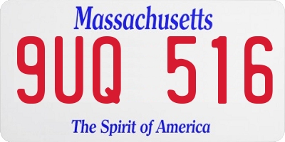 MA license plate 9UQ516