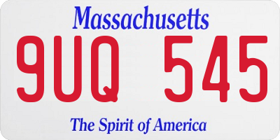 MA license plate 9UQ545