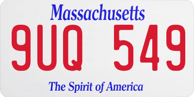 MA license plate 9UQ549