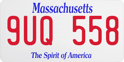 MA license plate 9UQ558
