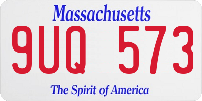 MA license plate 9UQ573
