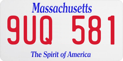 MA license plate 9UQ581