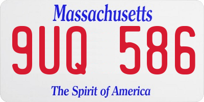 MA license plate 9UQ586