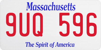 MA license plate 9UQ596