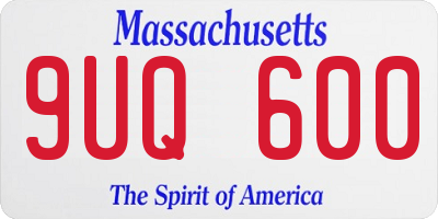 MA license plate 9UQ600
