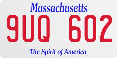 MA license plate 9UQ602