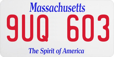 MA license plate 9UQ603