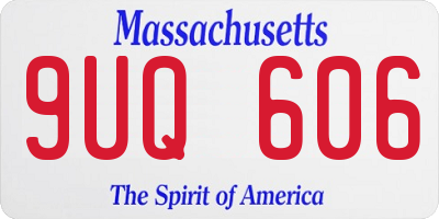 MA license plate 9UQ606