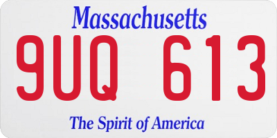 MA license plate 9UQ613