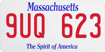 MA license plate 9UQ623
