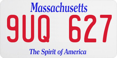 MA license plate 9UQ627