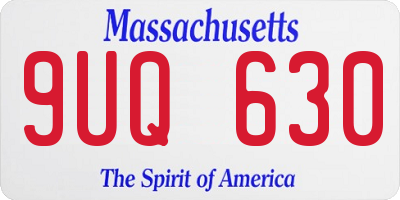 MA license plate 9UQ630