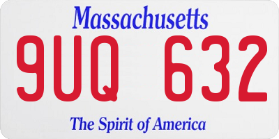 MA license plate 9UQ632
