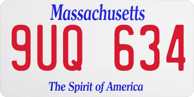 MA license plate 9UQ634