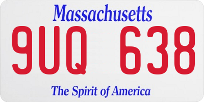 MA license plate 9UQ638