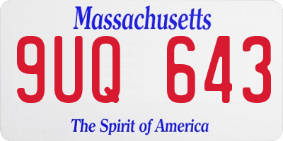 MA license plate 9UQ643