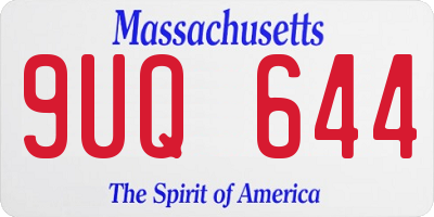 MA license plate 9UQ644
