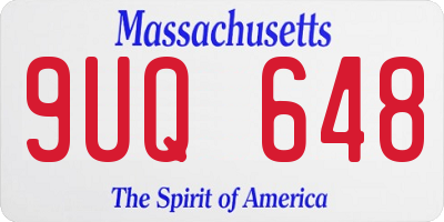 MA license plate 9UQ648