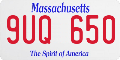 MA license plate 9UQ650
