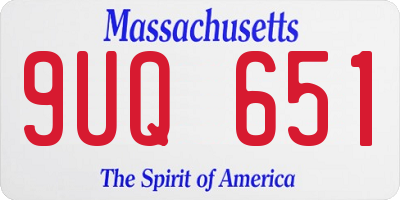 MA license plate 9UQ651