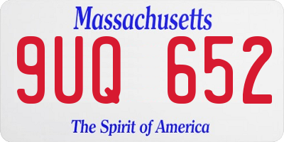 MA license plate 9UQ652