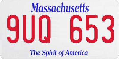 MA license plate 9UQ653
