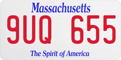 MA license plate 9UQ655