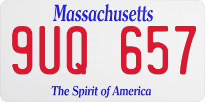 MA license plate 9UQ657