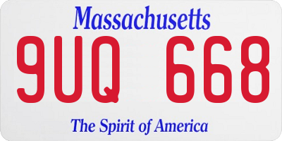 MA license plate 9UQ668